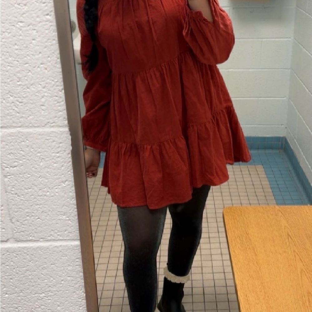 Long sleeve ruffle dress